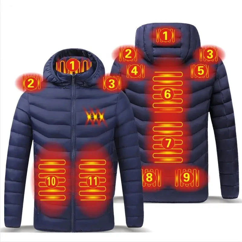 Men's parka Winter Warm USB Heating Jackets Smart Thermostat GlowCart