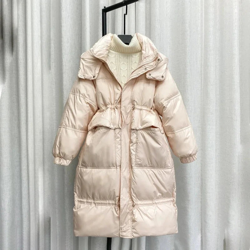 Loose Hooded Down Jacket Women Fashion Solid Color Big GlowCart