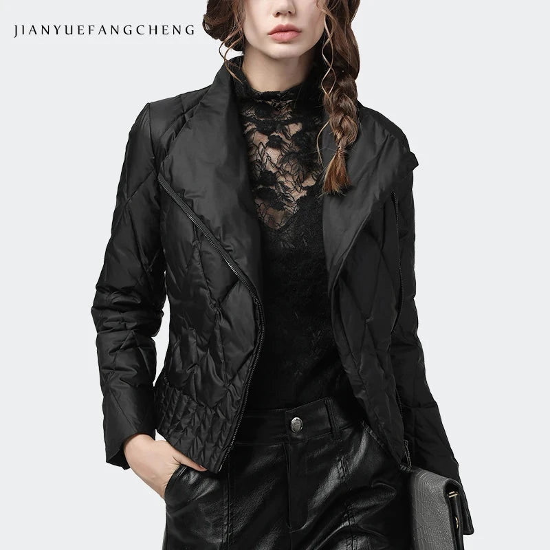 Fashion Suit Collar Women Down Jackets 2020 Winter New Black GlowCart