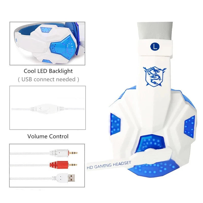 Professional Led Light Wired Gaming Headphones With GlowCart