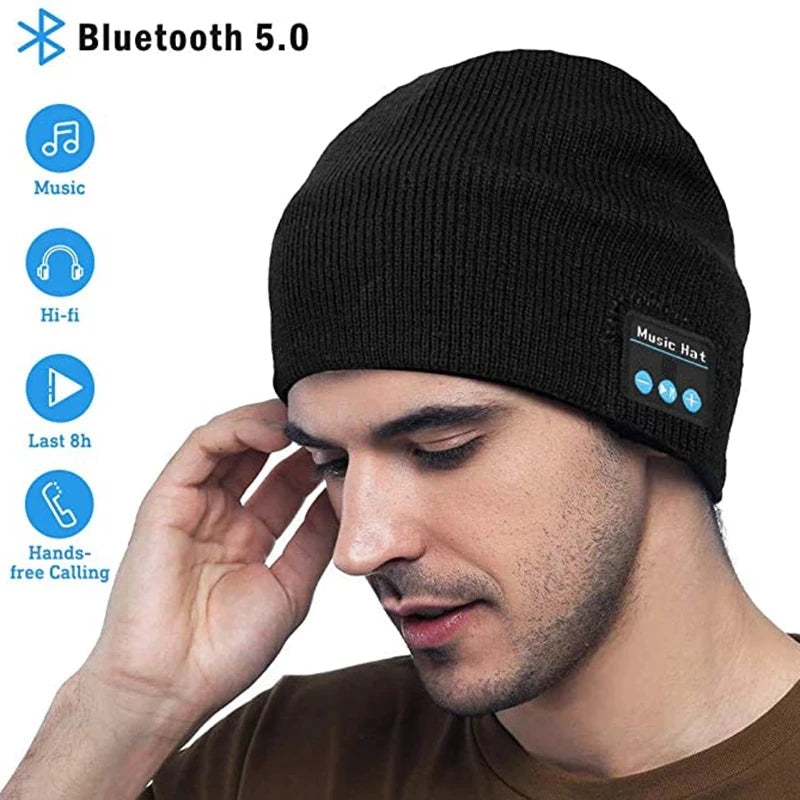Bluetooth Headphone Wireless Smart Cap Headset Warm Beanie Speaker Hunting Camping Running Music Earphone Hat Rechargeable GlowCart