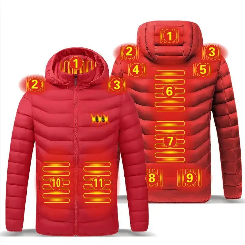 Men's parka Winter Warm USB Heating Jackets Smart Thermostat GlowCart