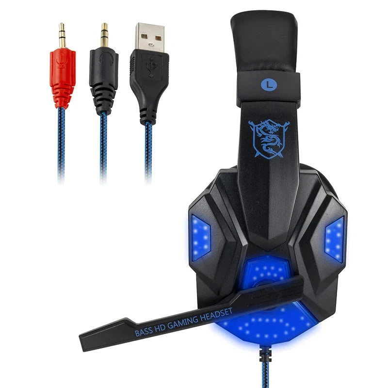 Professional Led Light Wired Gaming Headphones With GlowCart