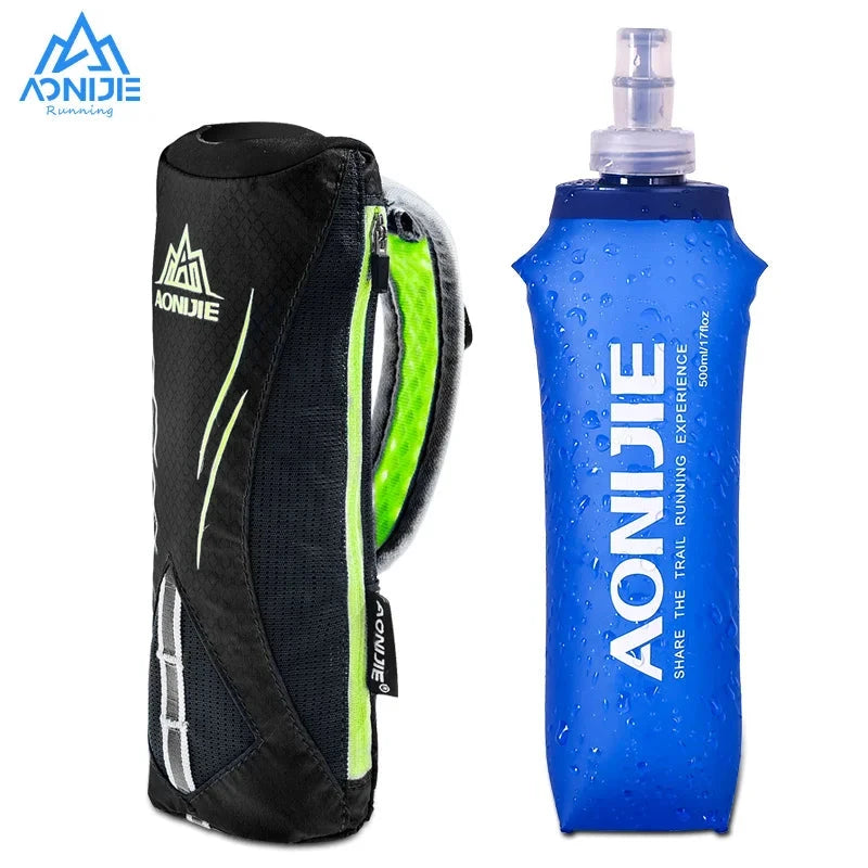 AONIJIE E908 500ml Running Hand-held Water Bottle Kettle Holder Wrist Storage Bag Hydration Pack Hydra Fuel Soft Flask Marathon GlowCart