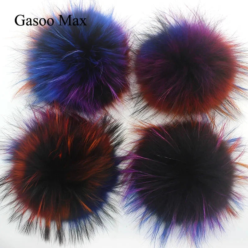5pcs/ Lot DIY Big 15cm Pompon Raccoon Fox Fur Pom Poms Fur GlowCart