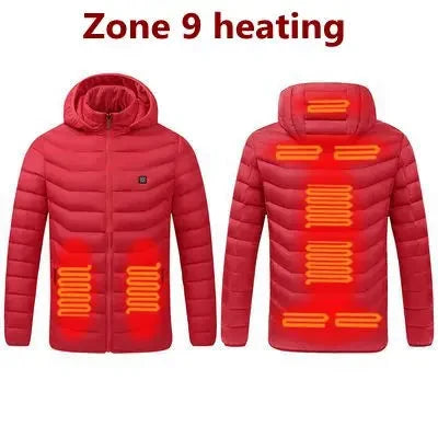 Men's parka Winter Warm USB Heating Jackets Smart Thermostat GlowCart