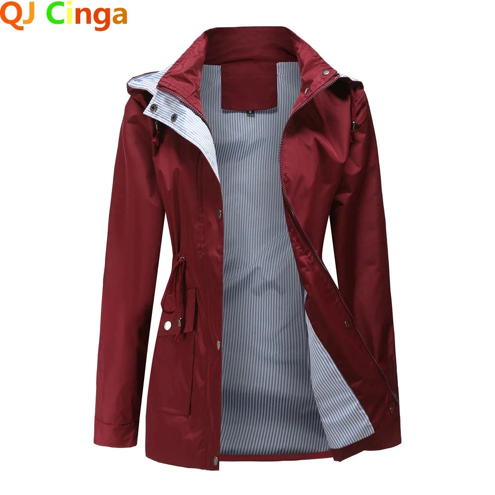 Purple Hooded Jacket for Spring 2025 Women's Office Fashion GlowCart