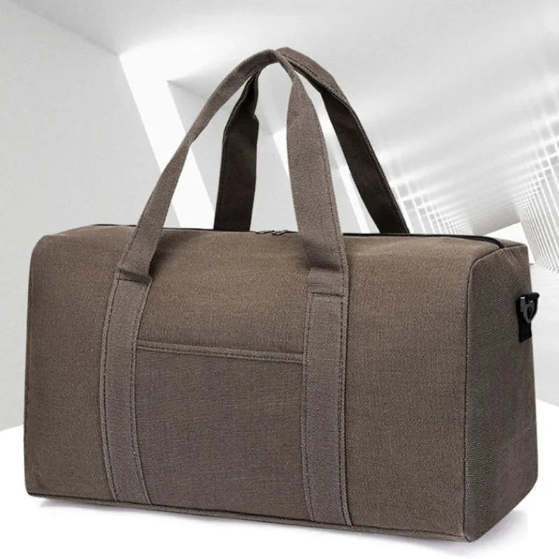Men Folding Travel Bag Large Capacity Canvas Unisex Luggage GlowCart