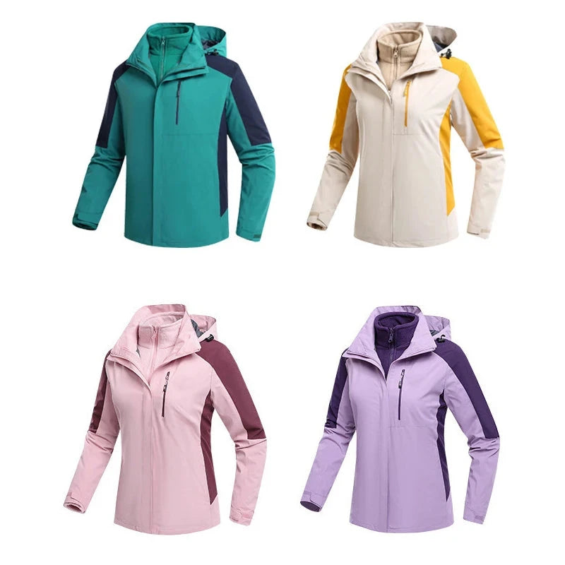 Queshark 3 in 1 Set Women Removable Fleece Jacket Waterproof GlowCart