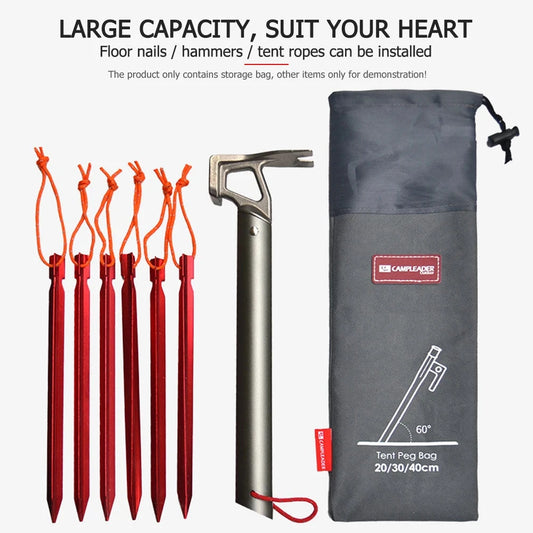 Outdoor Camping Equipment Stake Storage Bags Tent GlowCart