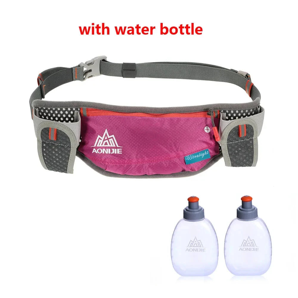 AONIJIE Running Hydration Waist Pack With Two Water Bottle 170ml Bag  Belt Bottle Phone Holder Waterproof Jogging GlowCart