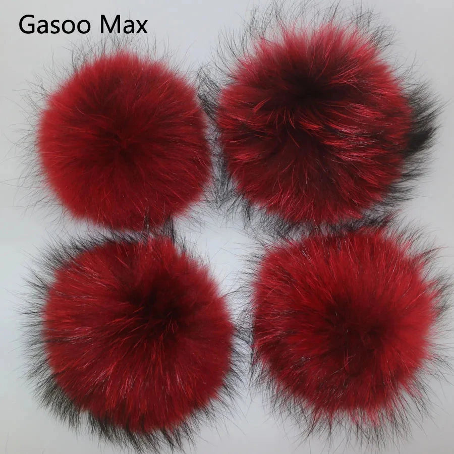 5pcs/ Lot DIY 14-15cm Large Red Black White Raccoon Fur GlowCart
