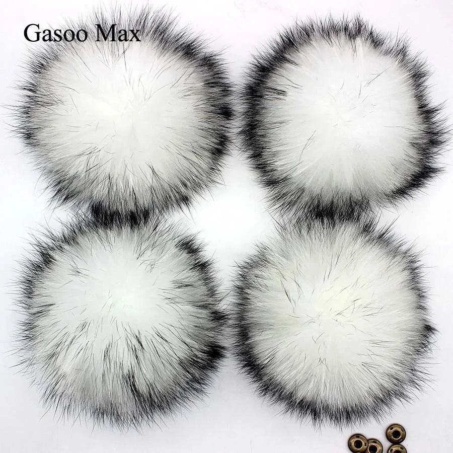 5pcs/ Lot DIY 14-15cm Large Red Black White Raccoon Fur GlowCart