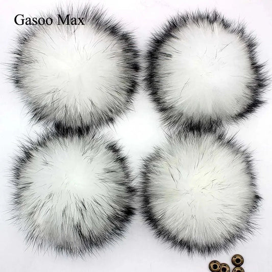 5pcs/ Lot DIY 14-15cm Large Red Black White Raccoon Fur GlowCart