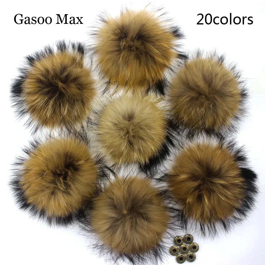 5pcs/Lot Natural Real Fur Pompoms For Knit Hats Caps GlowCart