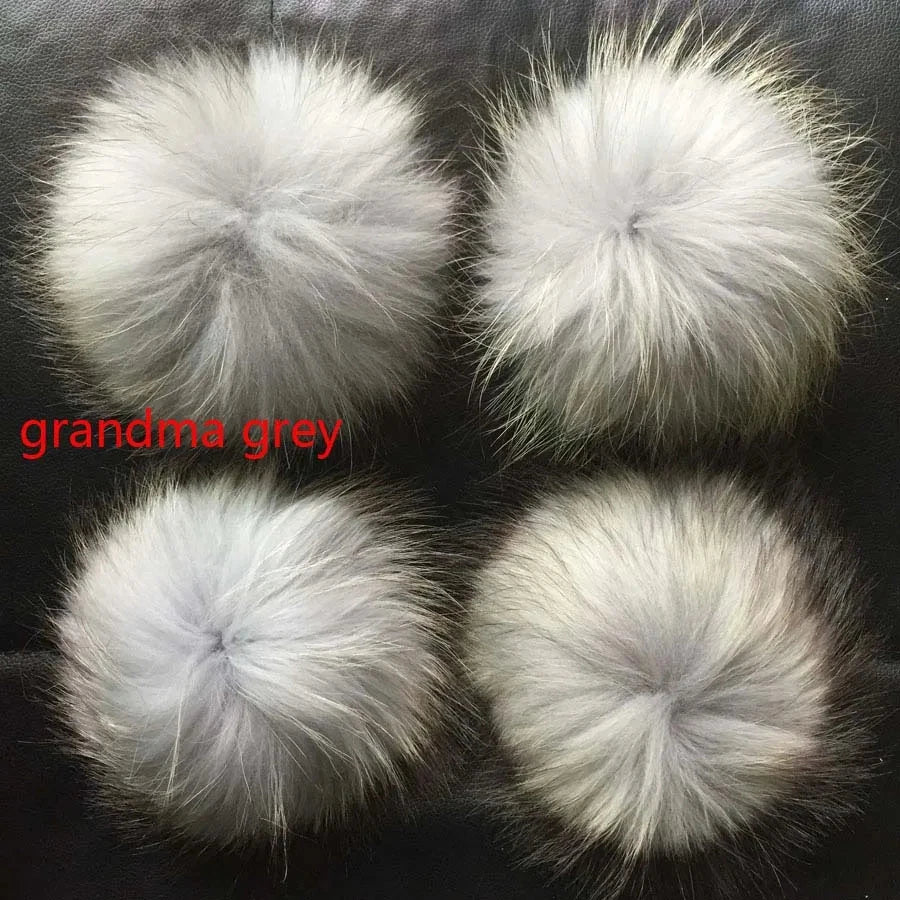 5pcs/ Lot DIY 14-15cm Large Red Black White Raccoon Fur GlowCart