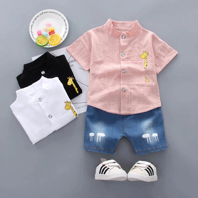 New Summer  Hot Sale Toddler Kids Baby Boys Shirt Cartoon GlowCart