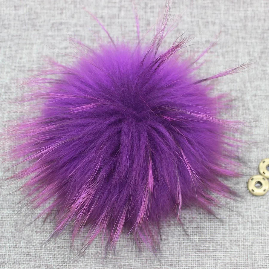 5pcs/ Lot DIY 14-15cm Large Red Black White Raccoon Fur GlowCart