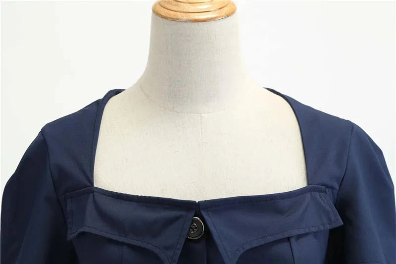 Women Square Collar Elegant Vintage Summer Dress Short GlowCart
