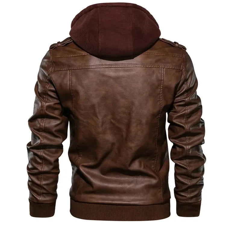 KB New Men's Leather Jackets Autumn Casual Motorcycle PU GlowCart