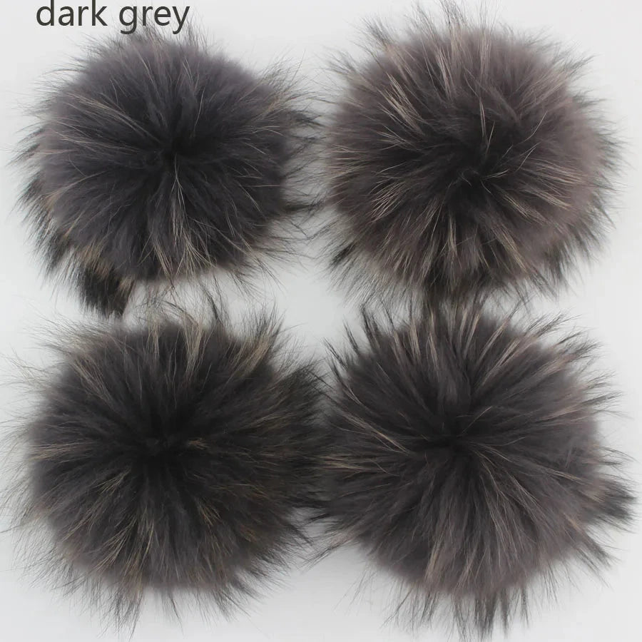 5pcs/Lot Natural Real Fur Pompoms For Knit Hats Caps GlowCart