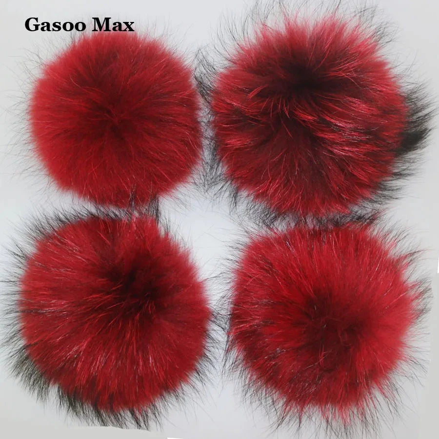 5pcs/ Lot DIY 14-15cm Large Red Black White Raccoon Fur GlowCart