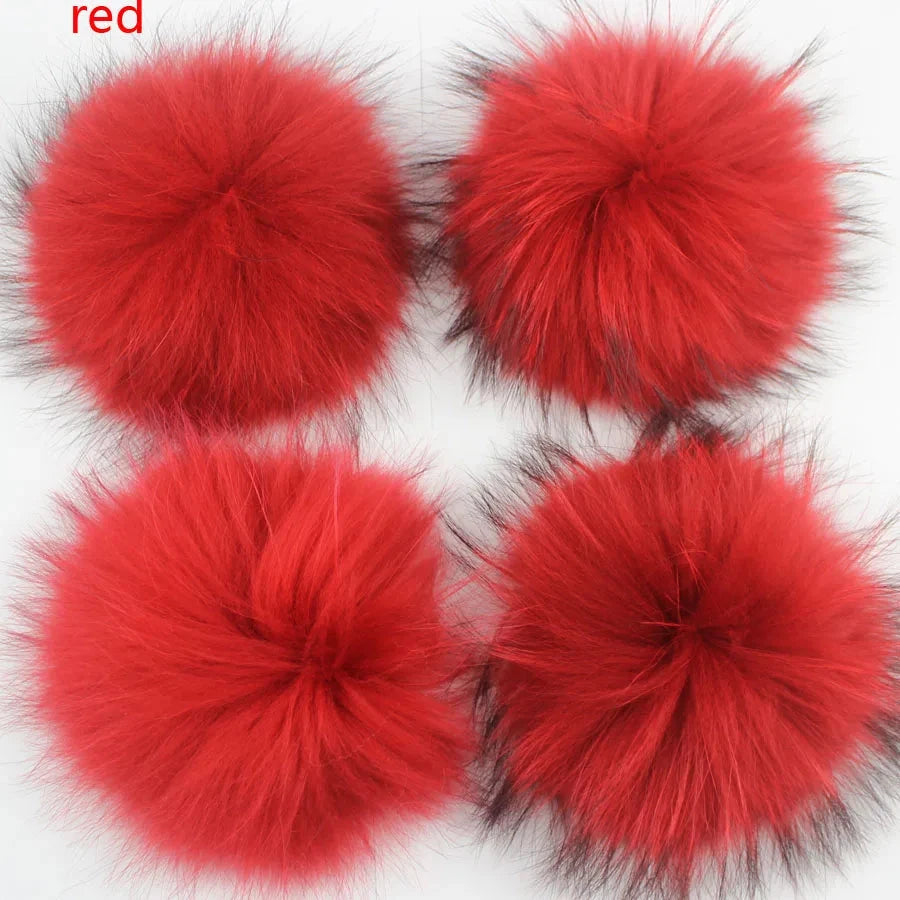 5pcs/Lot Natural Real Fur Pompoms For Knit Hats Caps GlowCart