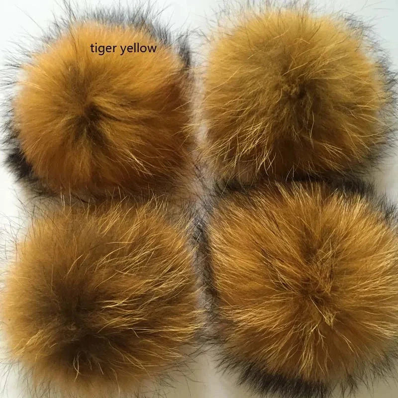5pcs/ Lot DIY 14-15cm Large Red Black White Raccoon Fur GlowCart