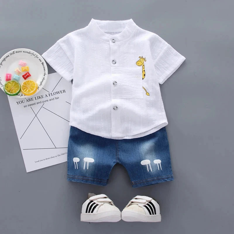New Summer  Hot Sale Toddler Kids Baby Boys Shirt Cartoon GlowCart