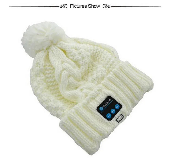 Women&Girl's Wireless Bluetooth V4.2 Smart Woolen Knitted Beanie Winter Hat Headset Hands-free Music Magic Cap,Mp3 Speaker Mic GlowCart
