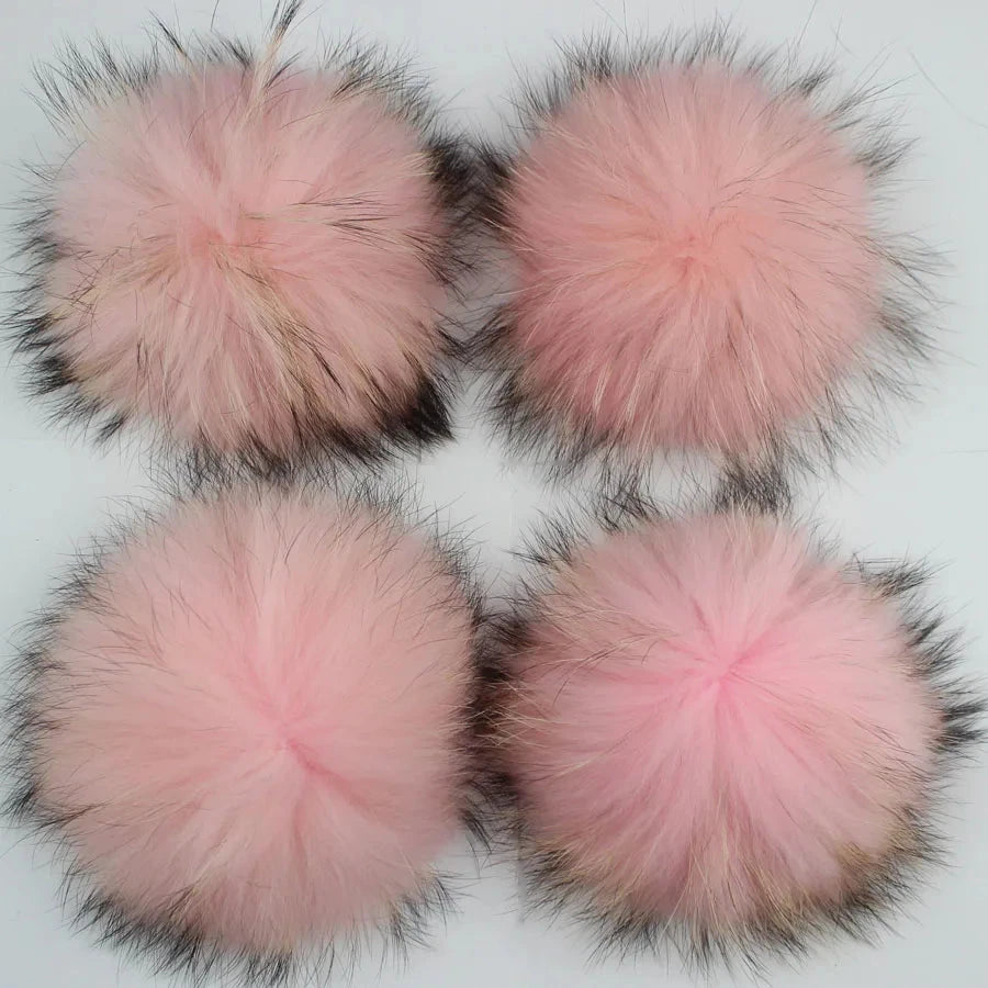 5pcs/Lot Natural Real Fur Pompoms For Knit Hats Caps GlowCart