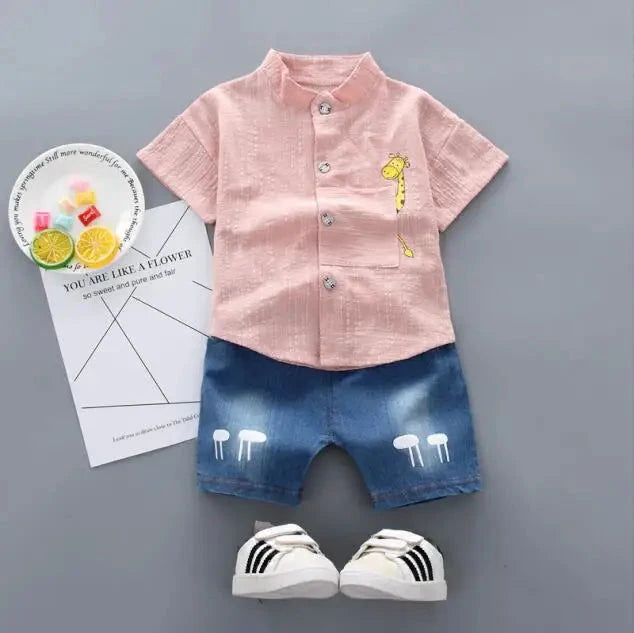 New Summer  Hot Sale Toddler Kids Baby Boys Shirt Cartoon GlowCart