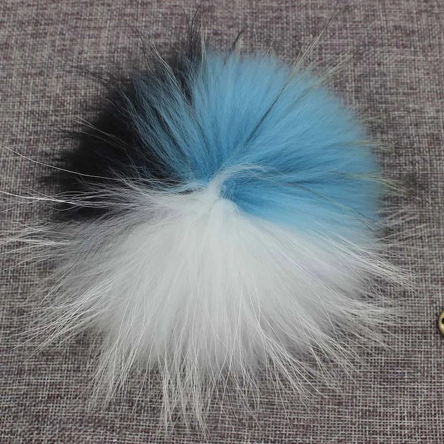 5pcs/ Lot DIY 14-15cm Large Red Black White Raccoon Fur GlowCart