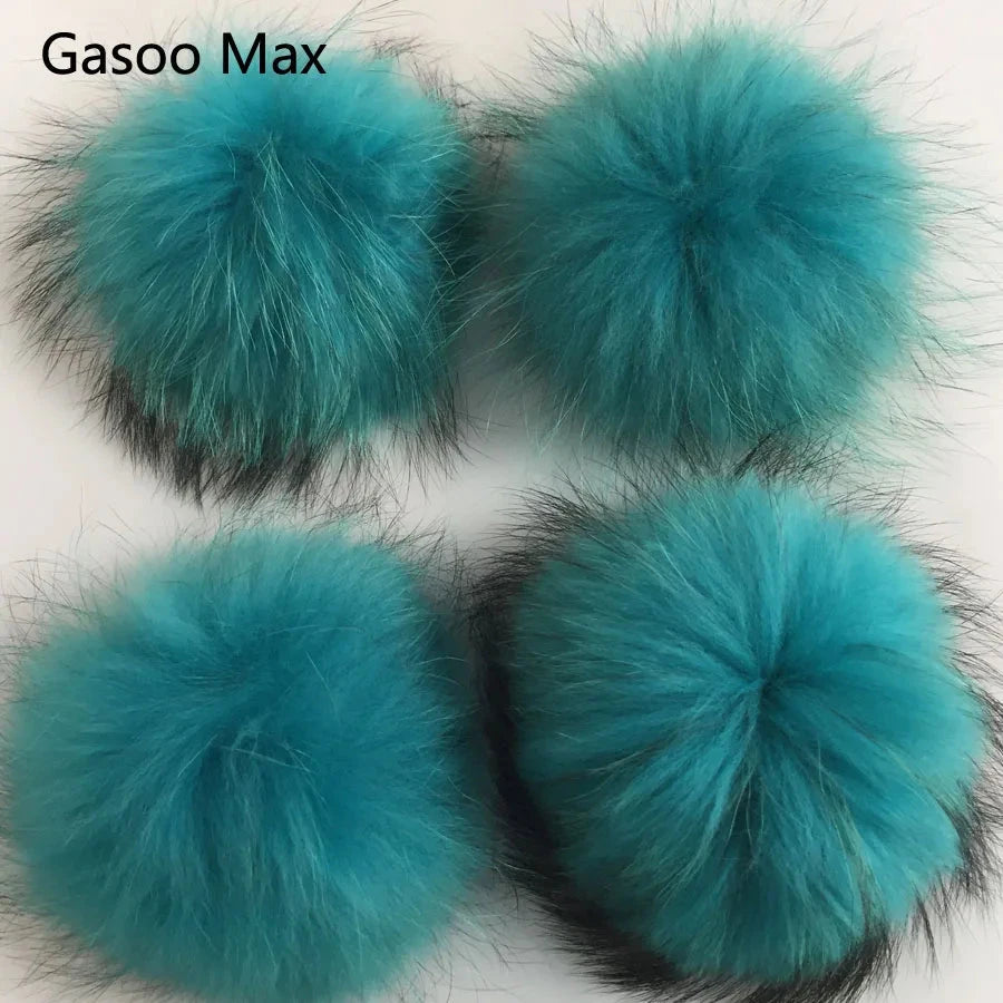 5pcs/ Lot DIY 14-15cm Large Red Black White Raccoon Fur GlowCart