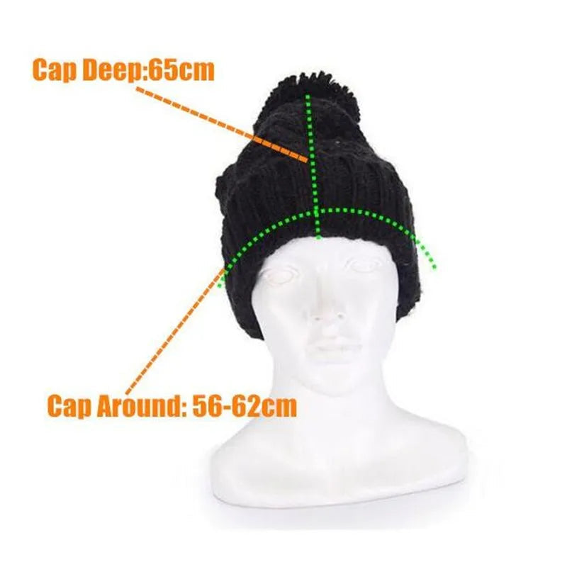 Women&Girl's Wireless Bluetooth V4.2 Smart Woolen Knitted Beanie Winter Hat Headset Hands-free Music Magic Cap,Mp3 Speaker Mic GlowCart
