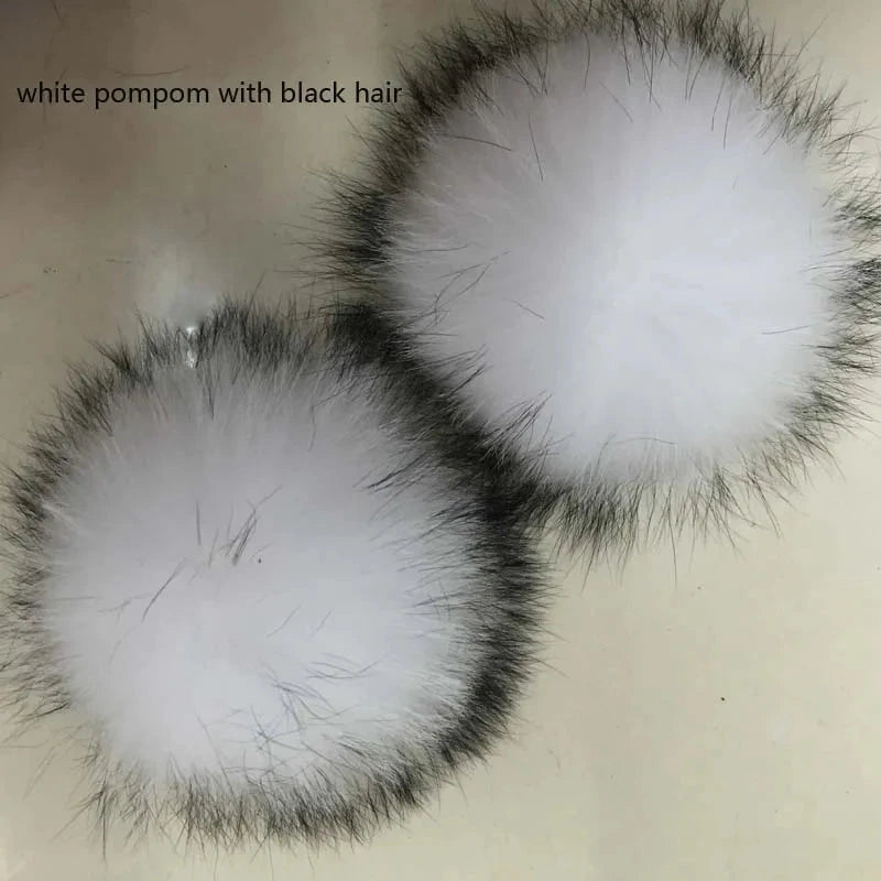 5pcs/Lot Natural Real Fur Pompoms For Knit Hats Caps GlowCart