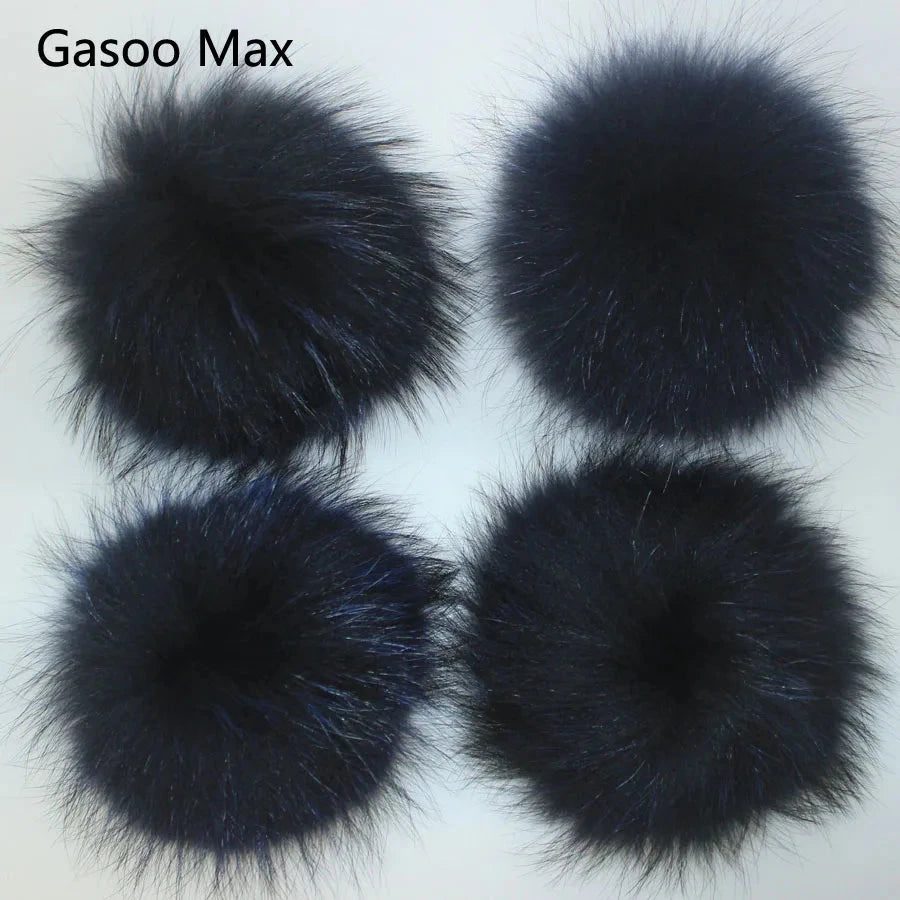 5pcs/ Lot DIY 14-15cm Large Red Black White Raccoon Fur GlowCart