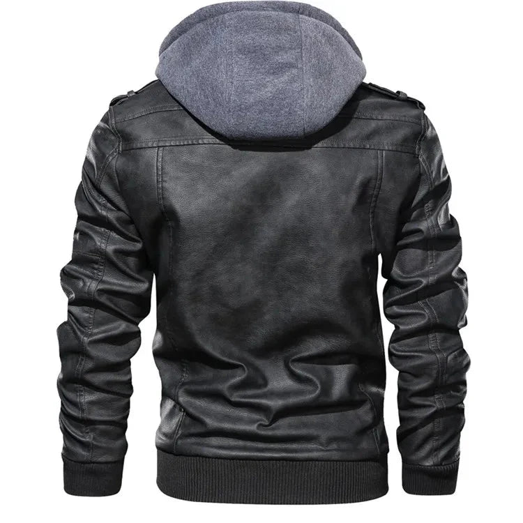 KB New Men's Leather Jackets Autumn Casual Motorcycle PU GlowCart
