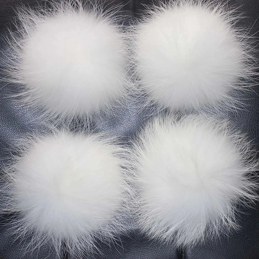 5pcs/ Lot DIY 14-15cm Large Red Black White Raccoon Fur GlowCart