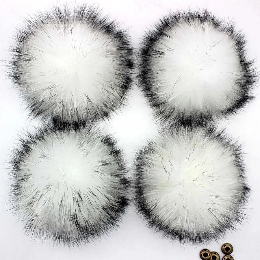 5pcs/ Lot DIY 14-15cm Large Red Black White Raccoon Fur GlowCart