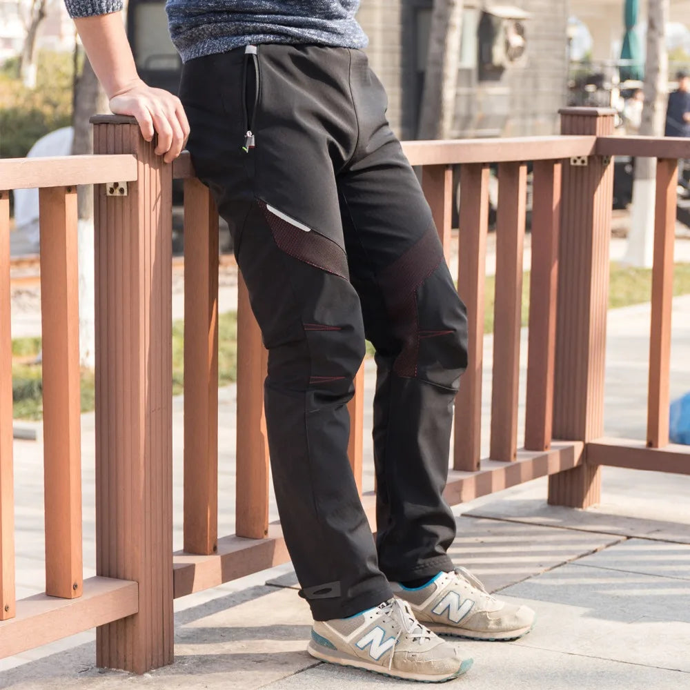 ROCKBROS Winter Warm Bike Pants Outdoor Sport Thermal Fleece Bicycle Long Trousers Waterproof Running MTB Road Cycling Pants GlowCart