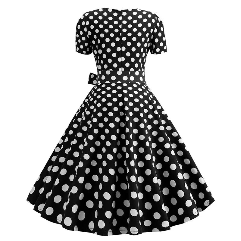 Women Square Collar Elegant Vintage Summer Dress Short GlowCart