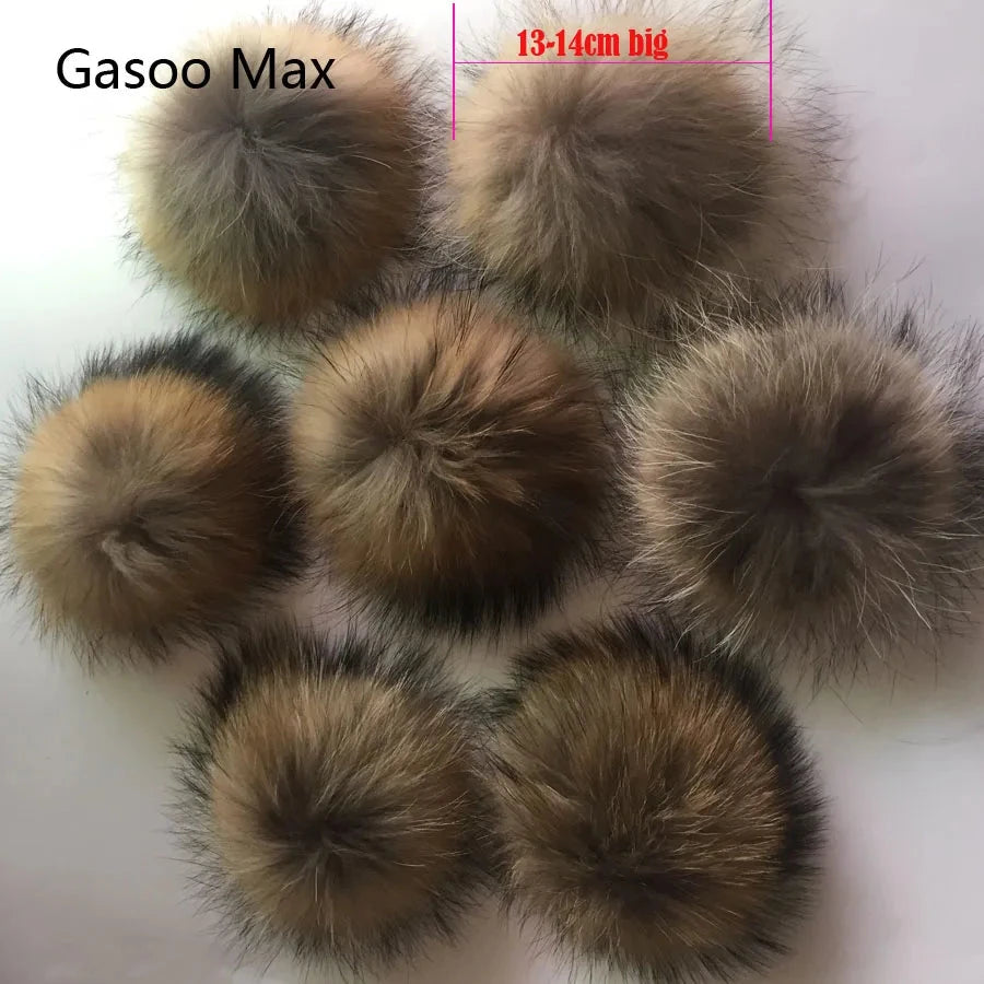 5pcs/ Lot DIY 14-15cm Large Red Black White Raccoon Fur GlowCart