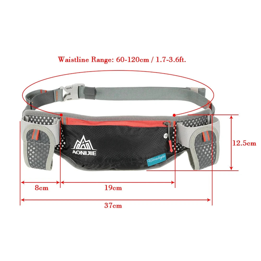 AONIJIE Running Hydration Waist Pack With Two Water Bottle 170ml Bag  Belt Bottle Phone Holder Waterproof Jogging GlowCart