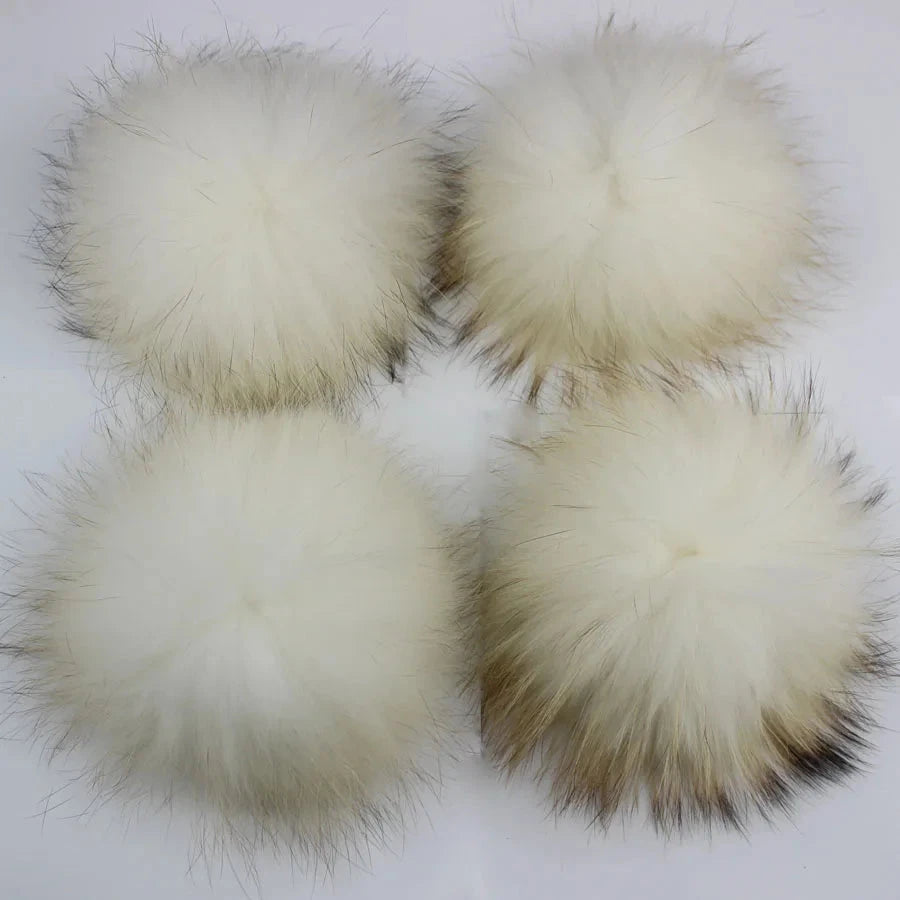 5pcs/Lot Natural Real Fur Pompoms For Knit Hats Caps GlowCart