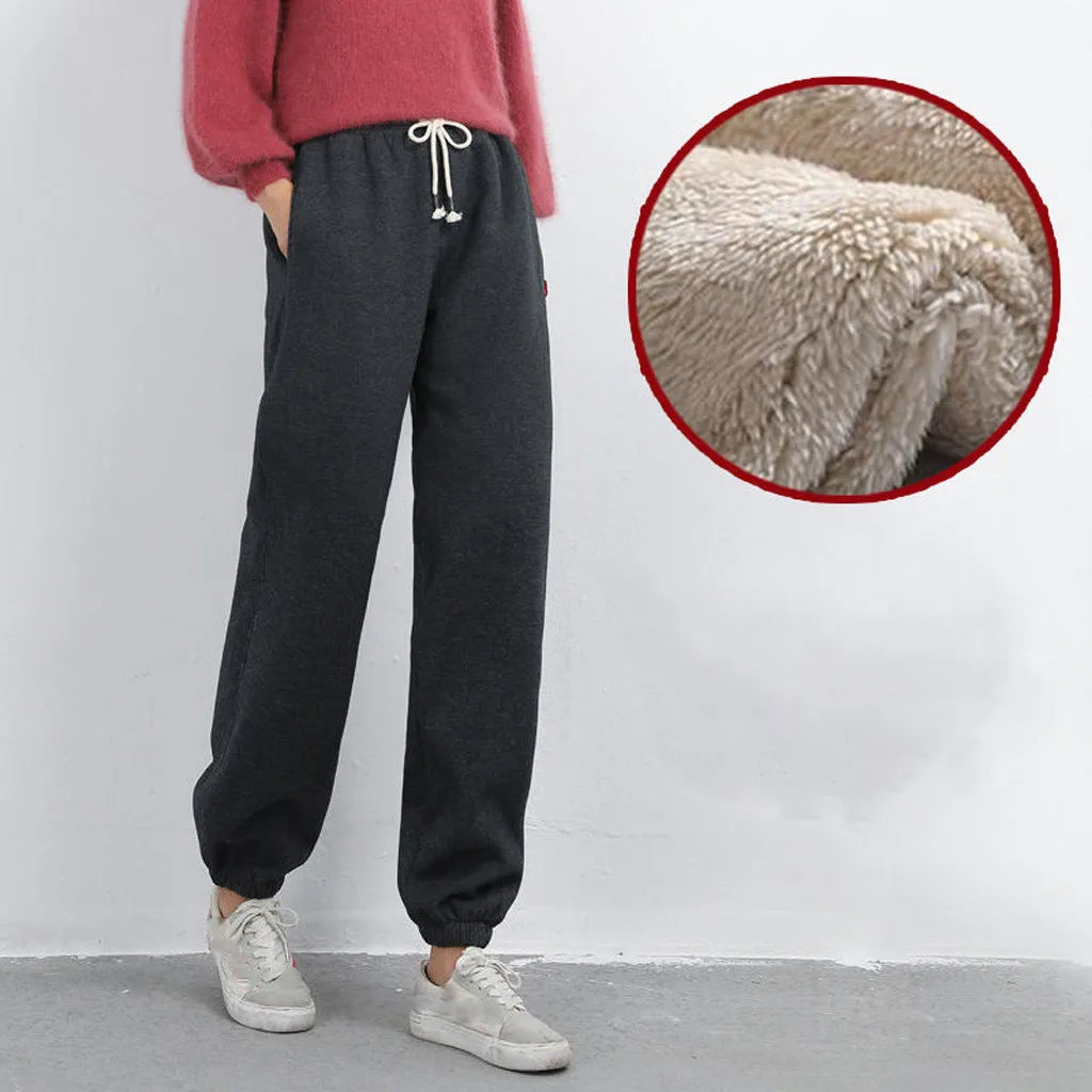 Women Winter Warm Leggings Thick Trousers Warm Fleece Plus