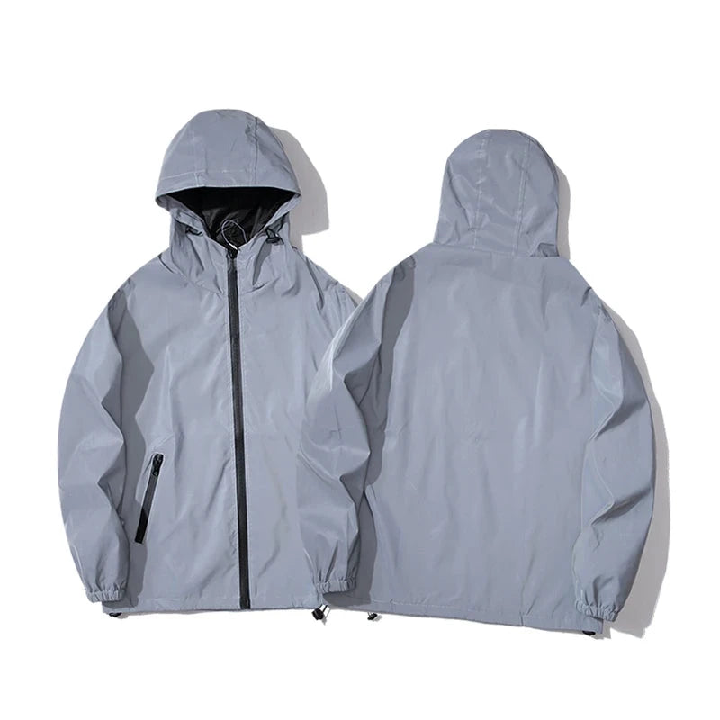 NEW SIZE Night Reflective Jackets Double Fabric Windbreaker GlowCart