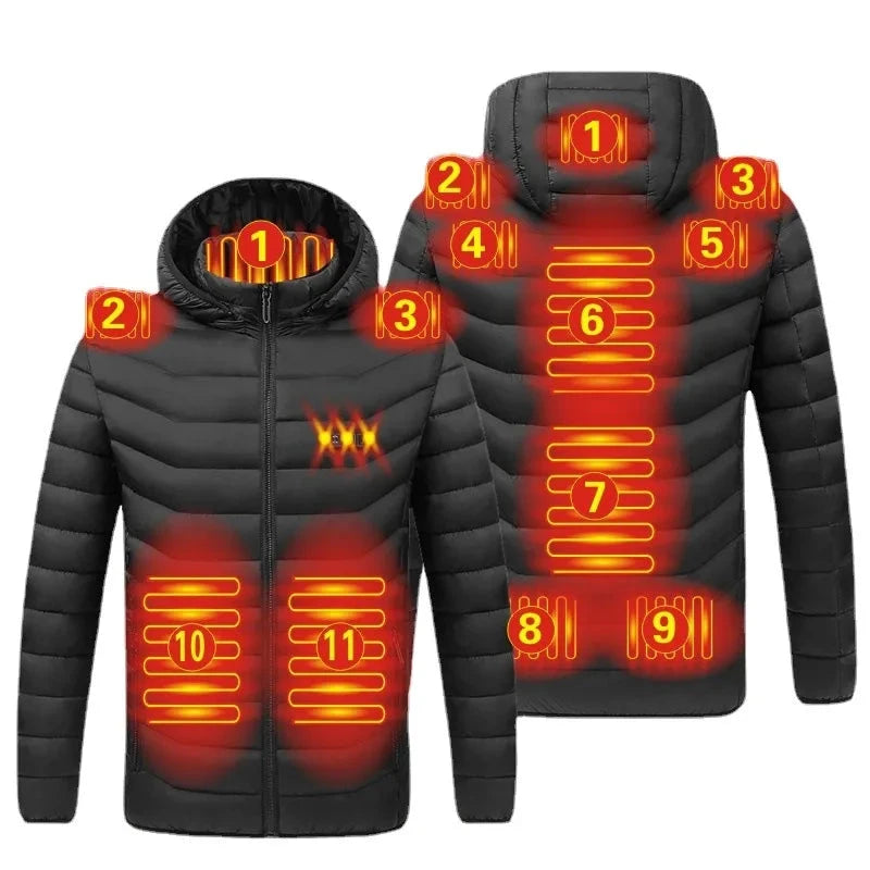 Men's parka Winter Warm USB Heating Jackets Smart Thermostat GlowCart