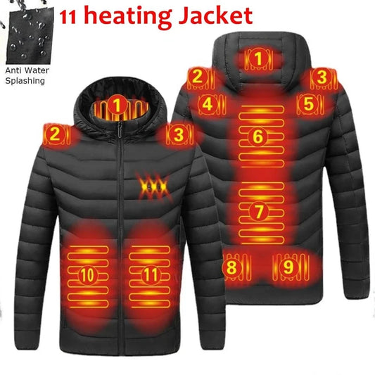 Men's parka Winter Warm USB Heating Jackets Smart Thermostat GlowCart