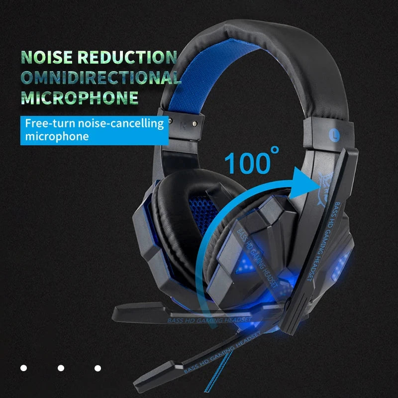 Professional Led Light Wired Gaming Headphones With GlowCart